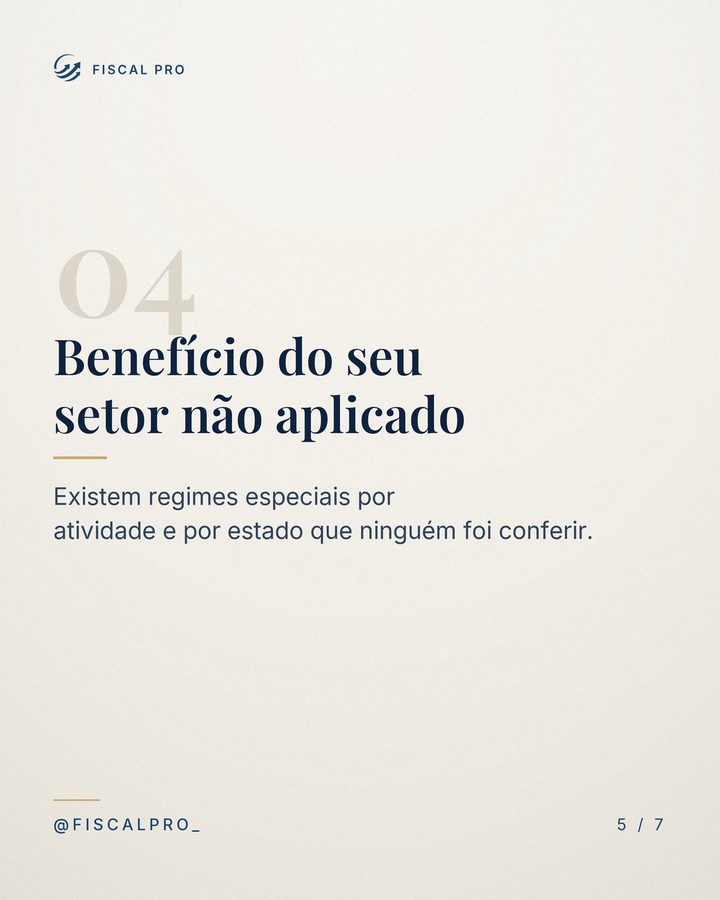 04 · Benefício do setor não aplicado