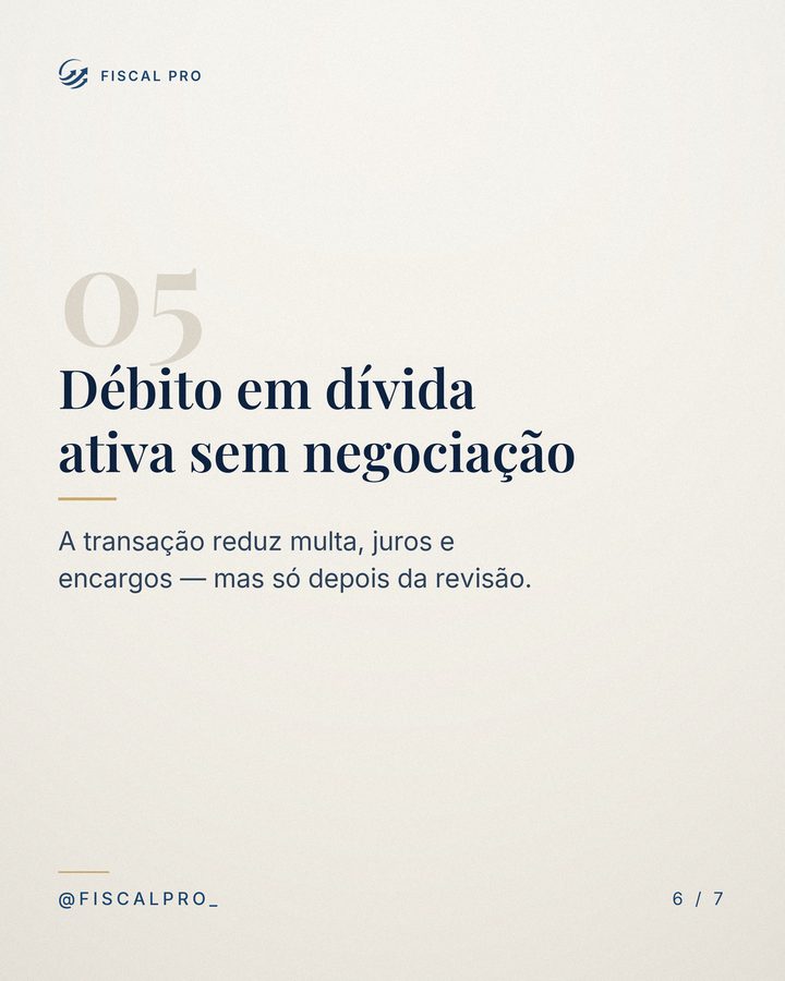 05 · Débito em dívida ativa sem negociação